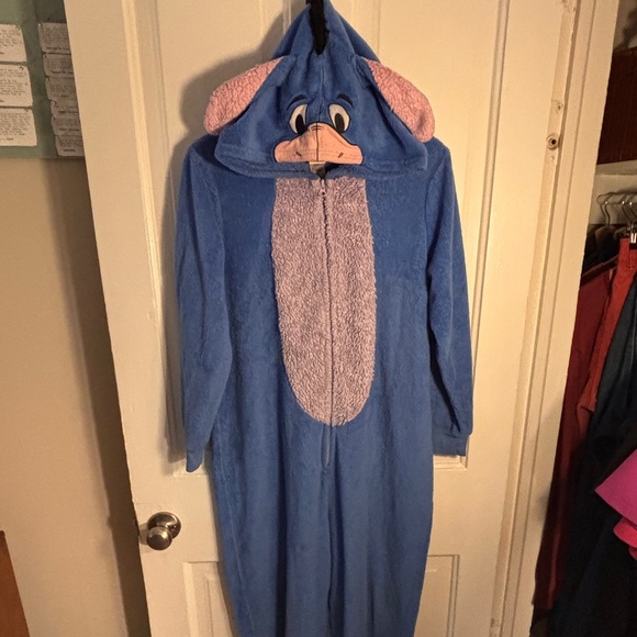 Disney Eeyore Fleece Onesie Pajamas - Zip-Up Hoodie - Picture 1 of 3